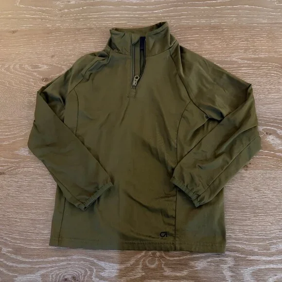 Boys Gap Fit army green pullover 1/4 quarter zip up long sleeve top size Small - Picture 1 of 2